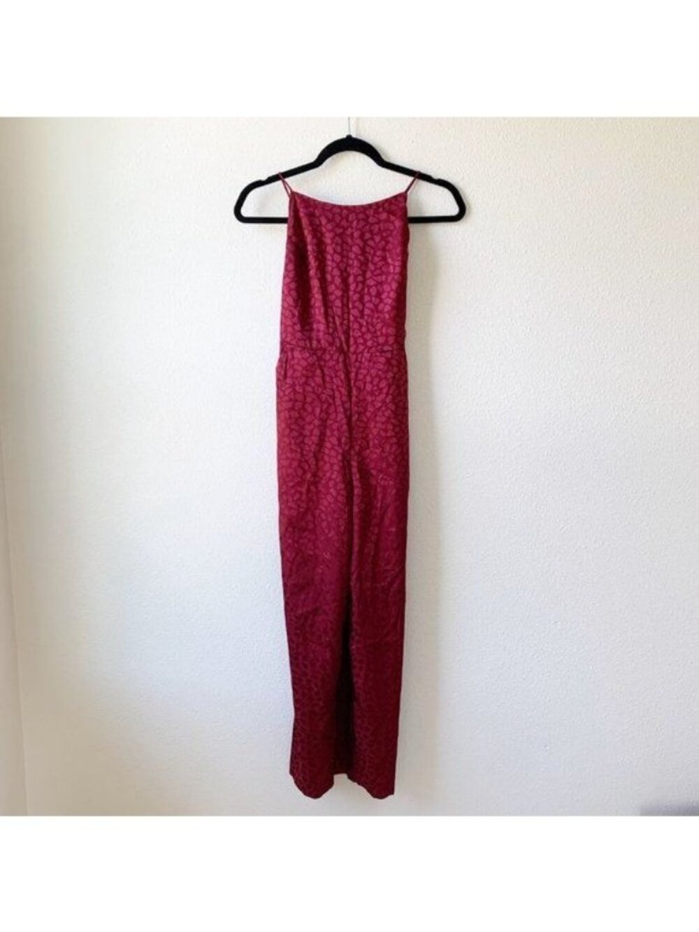 Urban Outfitters Lily Leopard Red Jacquard Jumpsuit Women's Size 2